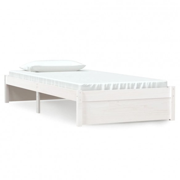 Cadre de lit Blanc Bois massif 90x190 cm Simple