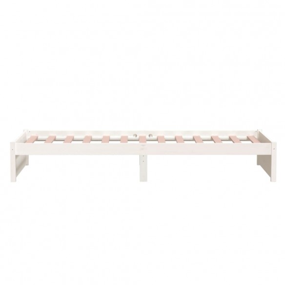 Cadre de lit Blanc Bois massif 90x190 cm Simple