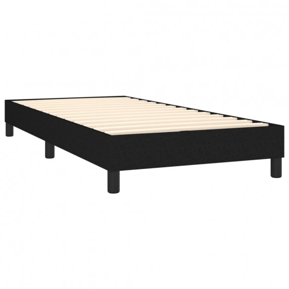 Sommier à lattes de lit avec matelas et LED Noir 90x200cm Tissu