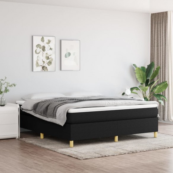 Cadre de lit avec matelas Noir 180x200 cm Tissu