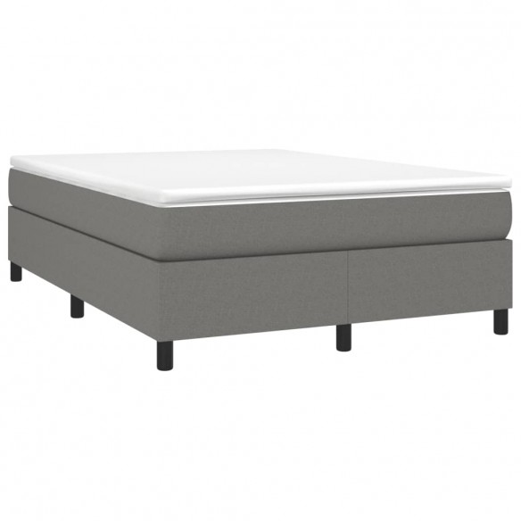 Sommier à lattes de lit avec matelas Gris foncé 140x200cm Tissu