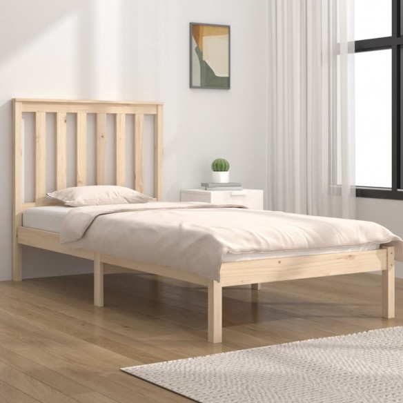 Cadre de lit bois de pin massif 90x190 cm simple
