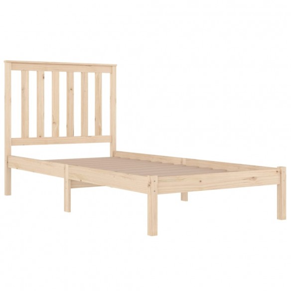 Cadre de lit bois de pin massif 90x190 cm simple