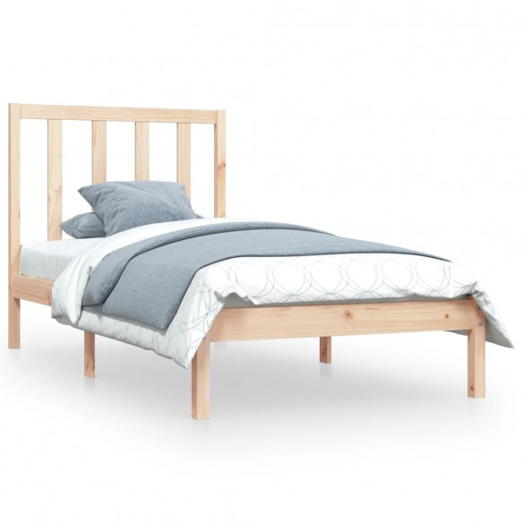 Cadre de lit bois de pin massif 90x190 cm simple