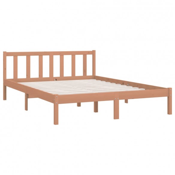 Cadre de lit Marron miel Bois pin massif 120x190cm Petit Double