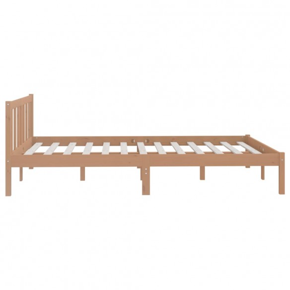 Cadre de lit Marron miel Bois pin massif 120x190cm Petit Double