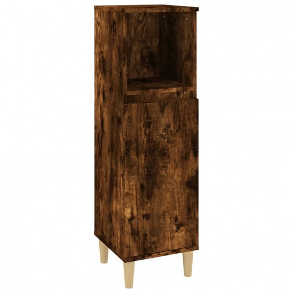 Armoire de bain chêne fumé 30x30x100 cm bois d'ingénierie