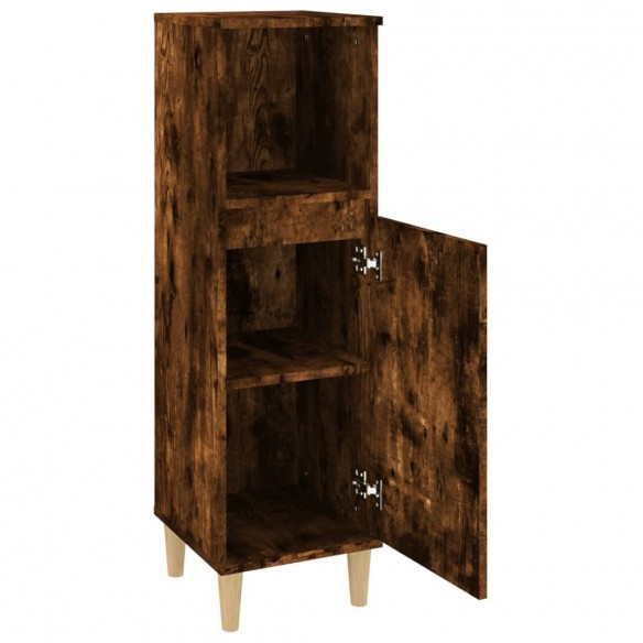 Armoire de bain chêne fumé 30x30x100 cm bois d'ingénierie