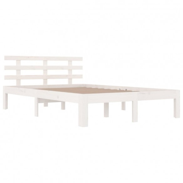 Cadre de lit Blanc Bois massif 140x190 cm