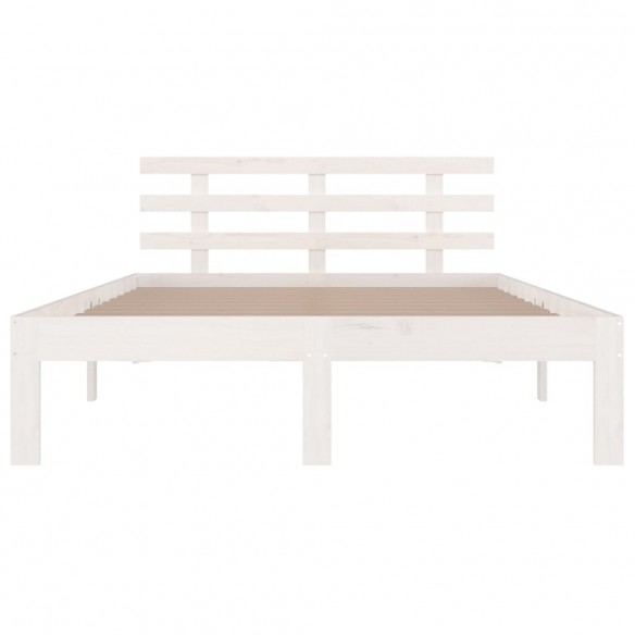 Cadre de lit Blanc Bois massif 140x190 cm