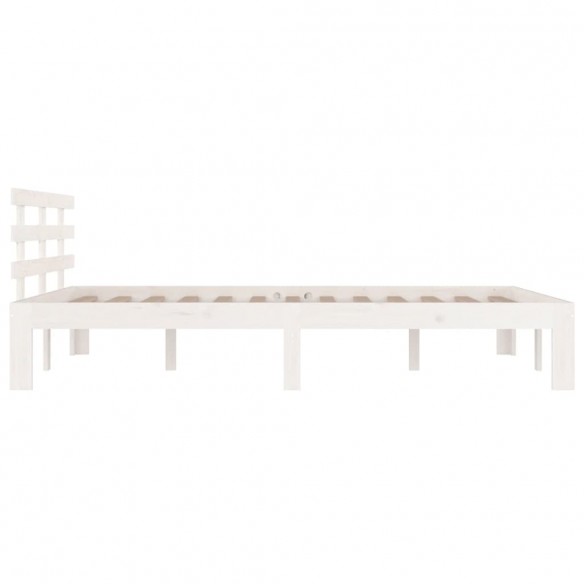 Cadre de lit Blanc Bois massif 140x190 cm