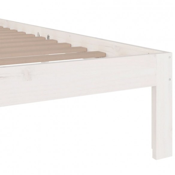 Cadre de lit Blanc Bois massif 140x190 cm