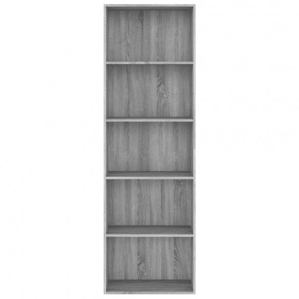 Bibliothèque 5 niveaux Sonoma gris 60x30x189 cm