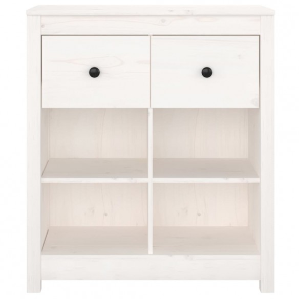 Buffet Blanc 70x35x80 cm Bois massif de pin