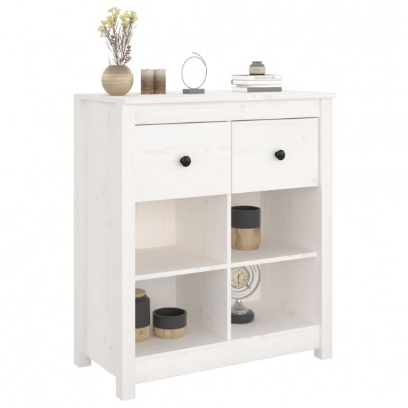 Buffet Blanc 70x35x80 cm Bois massif de pin