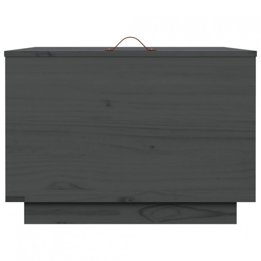 Boîtes de rangement et couvercles 3 pcs Gris Bois massif de pin