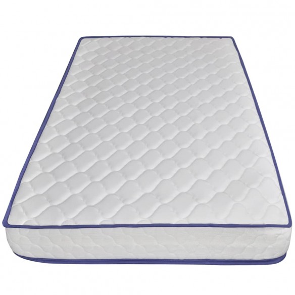 Lit avec matelas à mémoire de forme Blanc Similicuir 160x200 cm