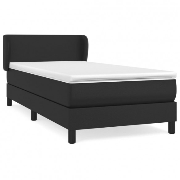 Cadre de lit avec matelas Noir 80x200cm Similicuir