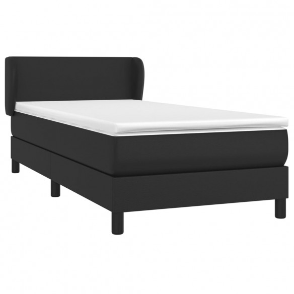 Cadre de lit avec matelas Noir 80x200cm Similicuir