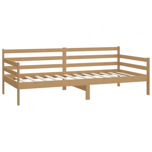 Lit Marron miel Bois de pin massif 90x200 cm