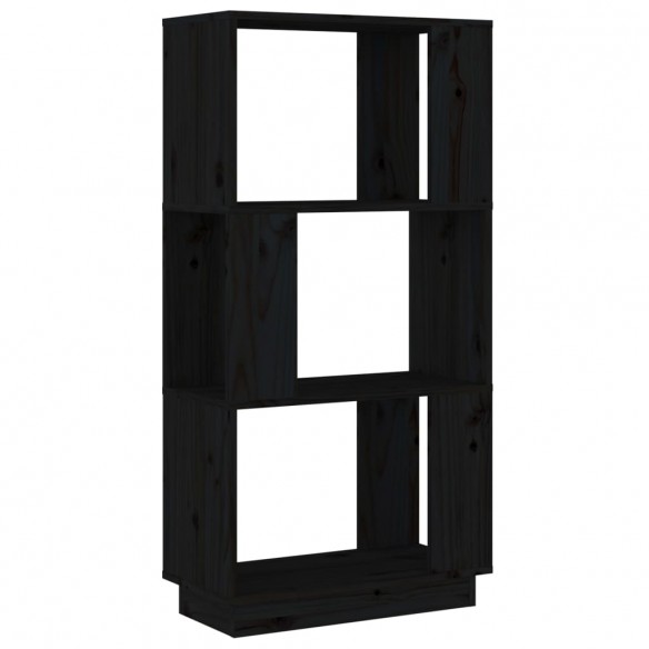 Bibliothèque/Séparateur de pièce Noir 51x25x101 cm Pin solide