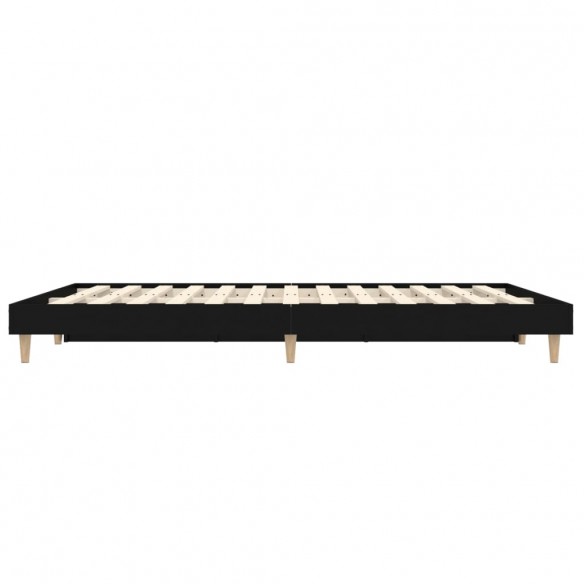 Cadre de lit noir 135x190 cm bois d'ingénierie