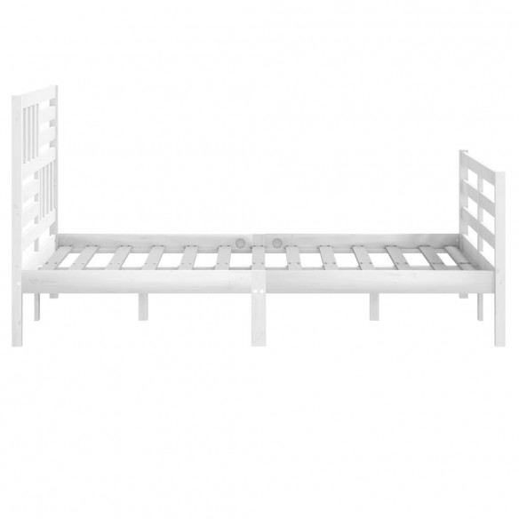 Cadre de lit Blanc Bois massif 120x190 cm Petit Double