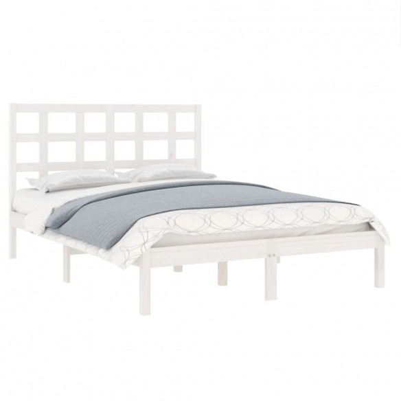 Cadre de lit Blanc Bois massif 120x190 cm Petit Double