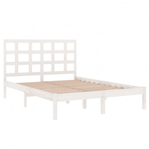 Cadre de lit Blanc Bois massif 120x190 cm Petit Double