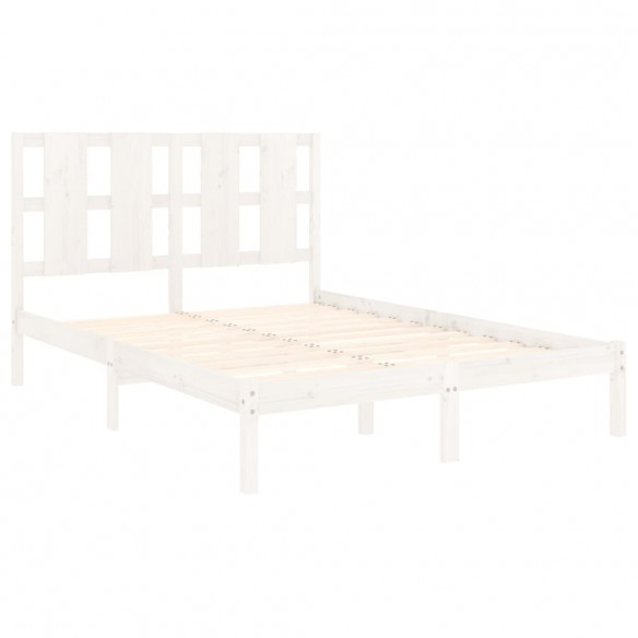 Cadre de lit Blanc Bois massif 120x190 cm Petit Double