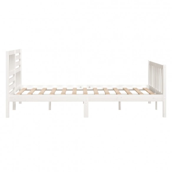 Cadre de lit Blanc Bois massif 135x190 cm Double