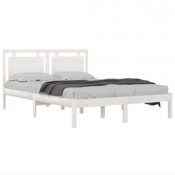 Cadre de lit Blanc Bois massif 120x190 cm Petit Double