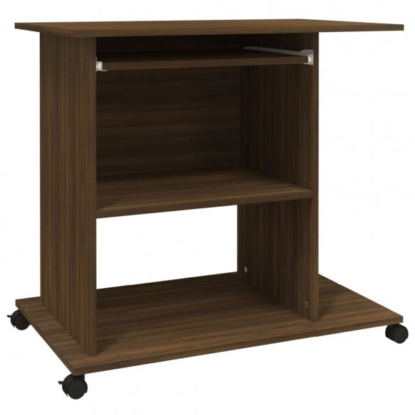 Bureau d'ordinateur Chêne marron 80x50x75 cm Bois d'ingénierie