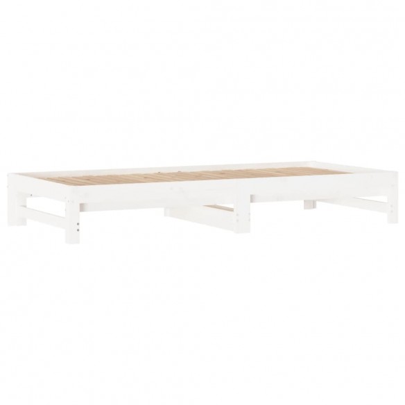 Lit coulissant Blanc 2x(90x200) cm Bois de pin massif