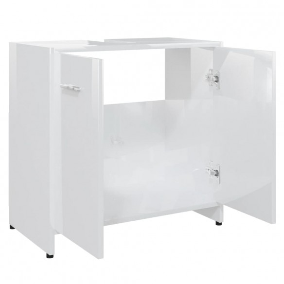 Armoire de salle de bain Blanc brillant 60x33x61 cm Aggloméré