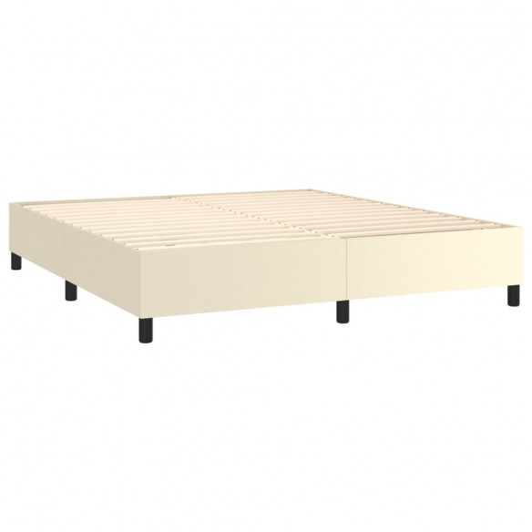 Cadre de lit matelas LED Crème 180x200 cm Similicuir