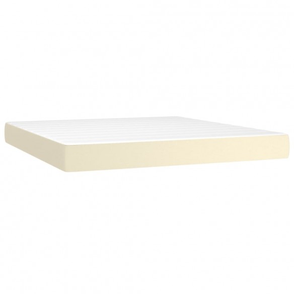 Cadre de lit matelas LED Crème 180x200 cm Similicuir