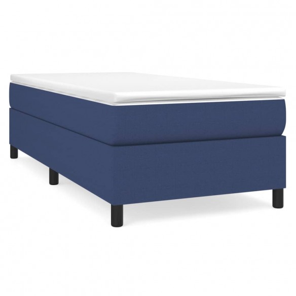 Cadre de lit avec matelas Bleu 90x200 cm Tissu