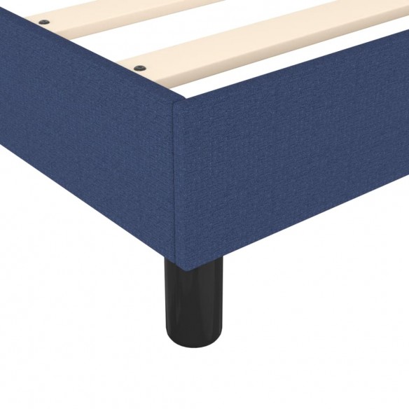 Cadre de lit avec matelas Bleu 90x200 cm Tissu