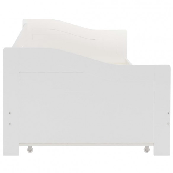 Cadre de lit extensible Blanc Bois de pin 90x200 cm