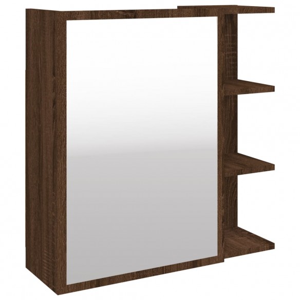 Armoire à miroir de salle de bain Chêne marron 62,5x20,5x64 cm
