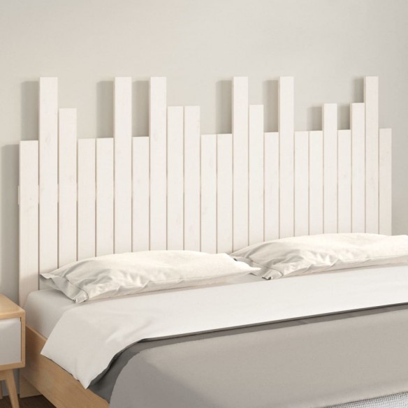 Tête de lit murale Blanc 146,5x3x80 cm Bois massif de pin