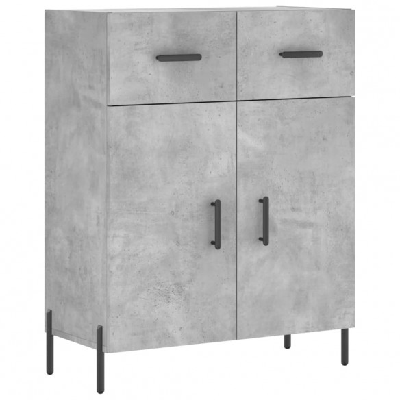 Buffet haut Gris béton 69,5x34x180 cm Bois d'ingénierie