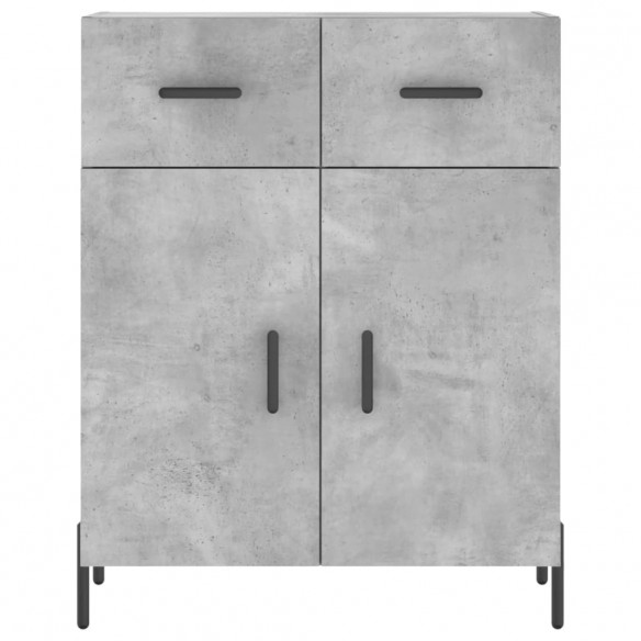 Buffet haut Gris béton 69,5x34x180 cm Bois d'ingénierie