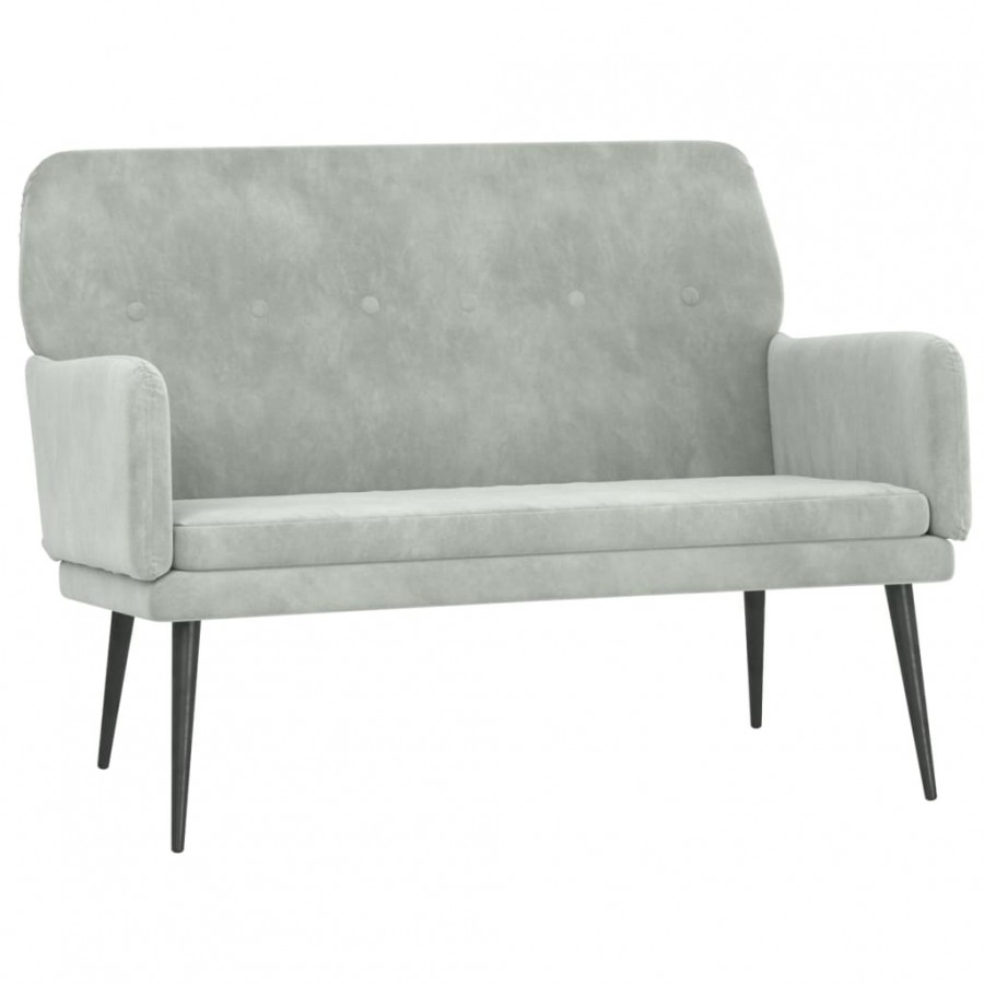 Banc Gris clair 108x79x79 cm Velours Banc Gris clair 108x79x79 cm Velours