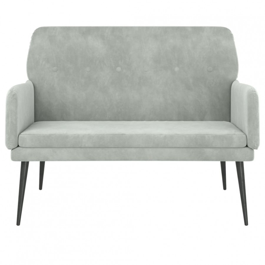 Banc Gris clair 108x79x79 cm Velours Banc Gris clair 108x79x79 cm Velours
