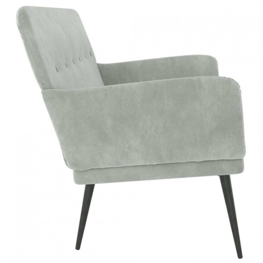 Banc Gris clair 108x79x79 cm Velours Banc Gris clair 108x79x79 cm Velours