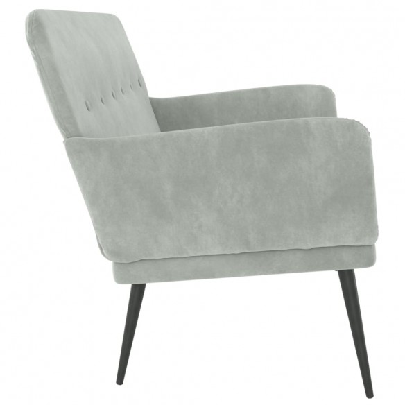 Banc Gris clair 108x79x79 cm Velours