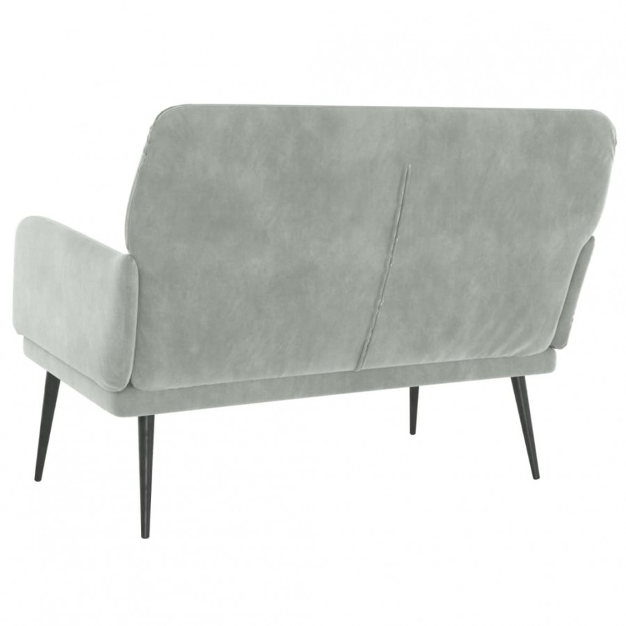 Banc Gris clair 108x79x79 cm Velours Banc Gris clair 108x79x79 cm Velours