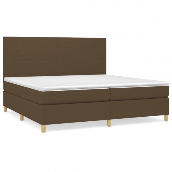 Cadre de lit avec matelas Marron foncé 200x200 cm